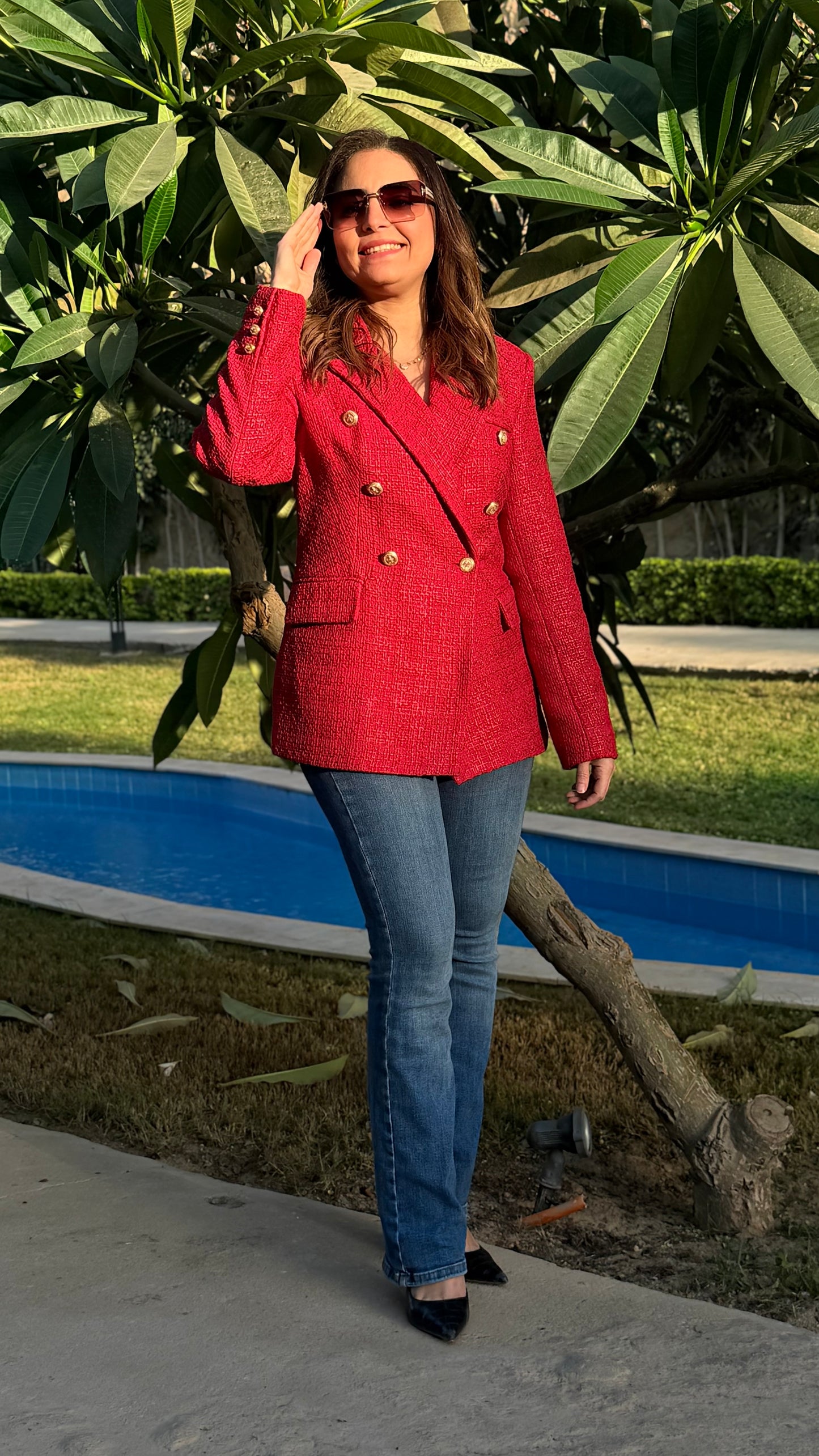 Glittery red blazer