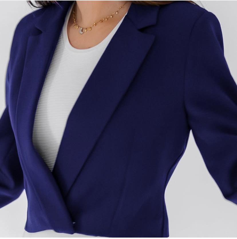 Navy Blue Cropped Blazer