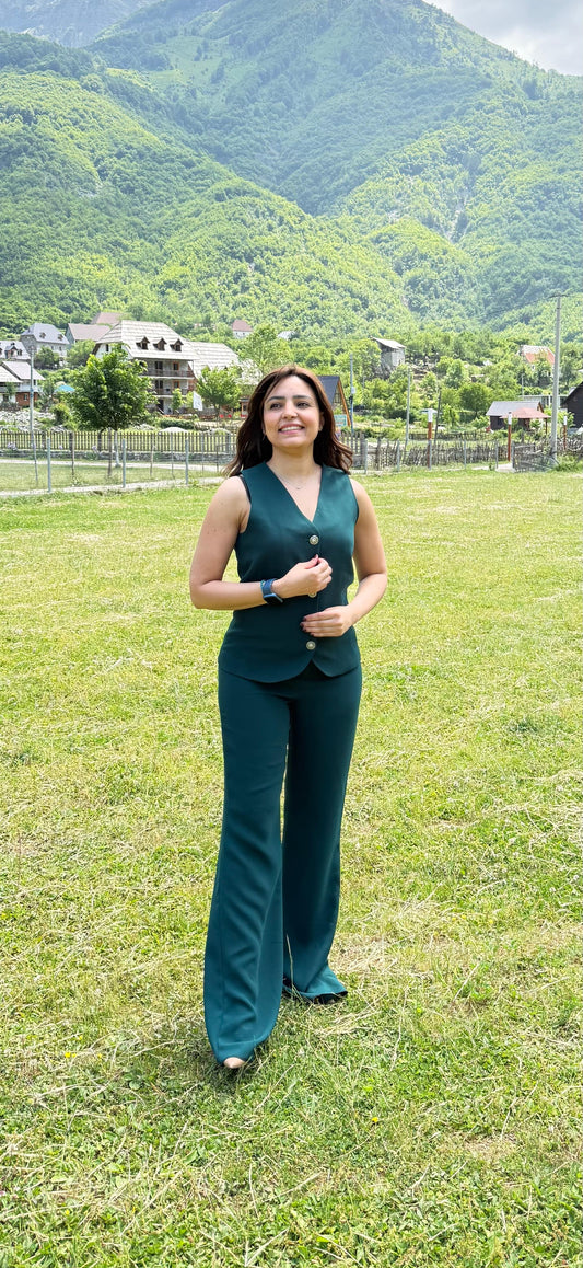 Cut suit dark green