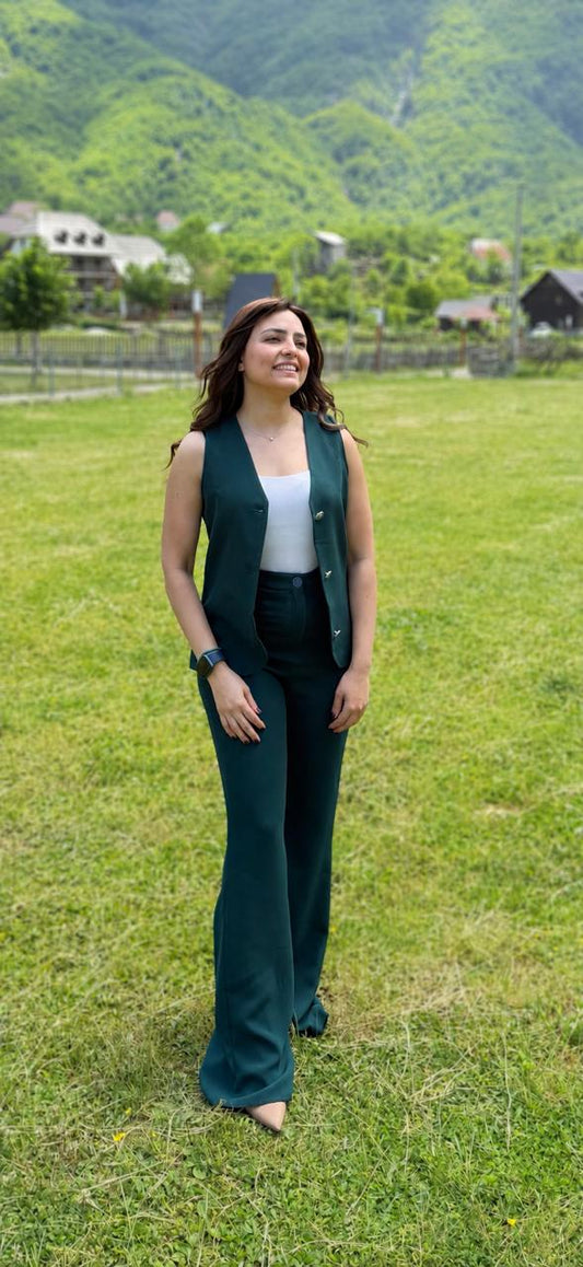 Cut suit dark green