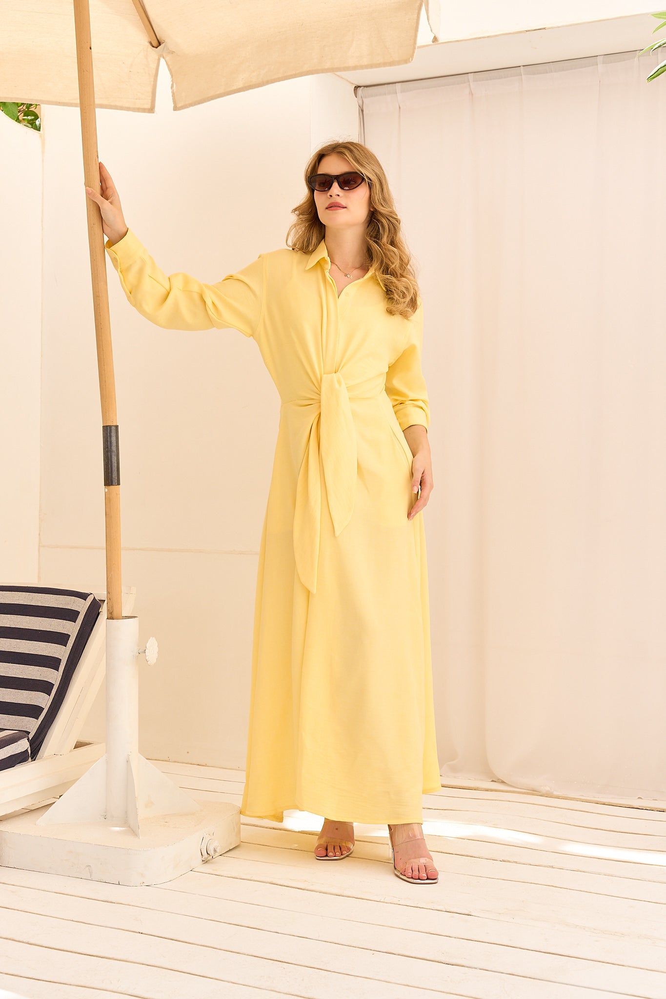 Butter Yellow Linen Maxi Dress