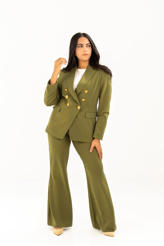 Olive Double  Breasted blazer