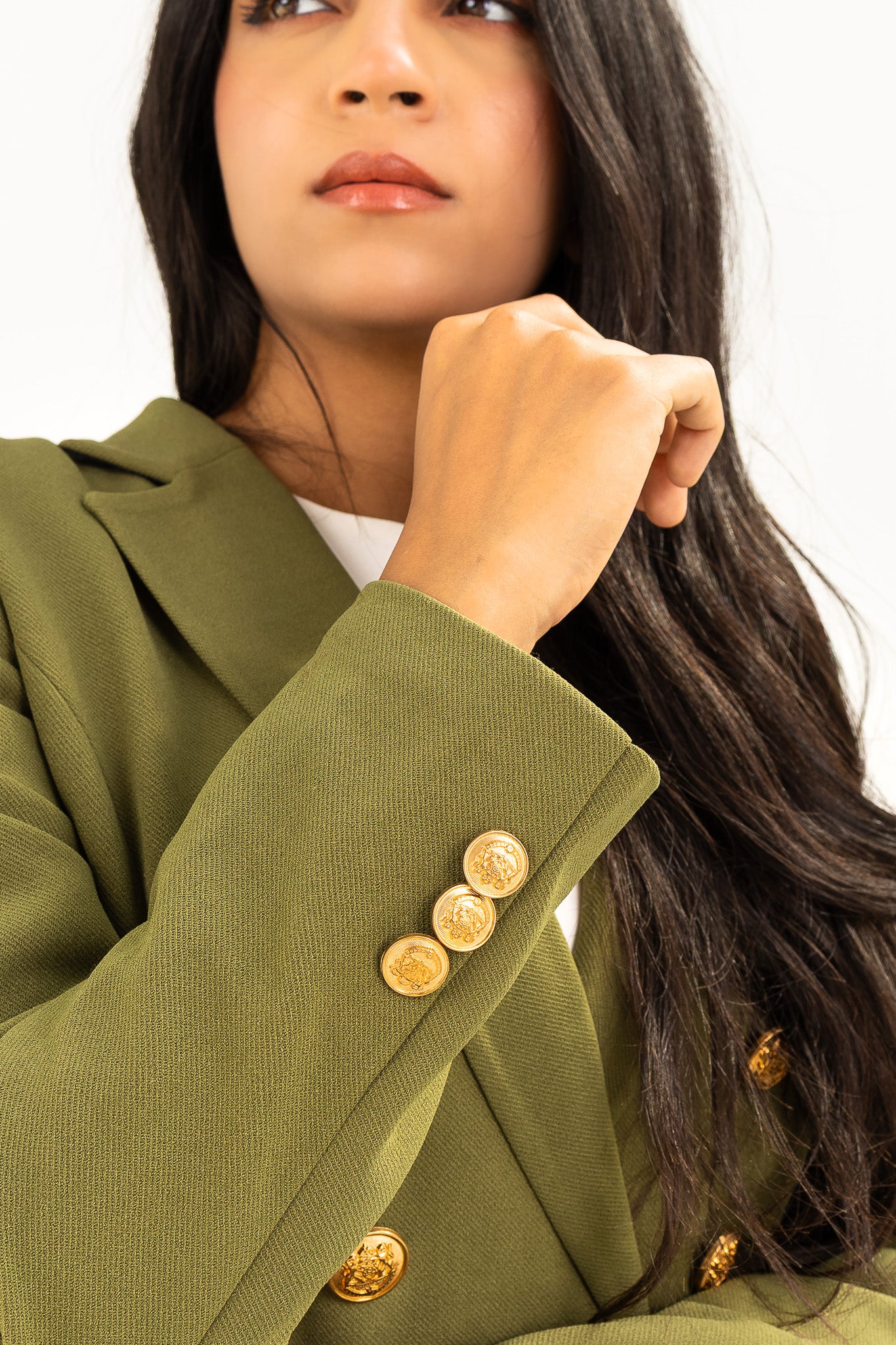 Olive Double  Breasted blazer