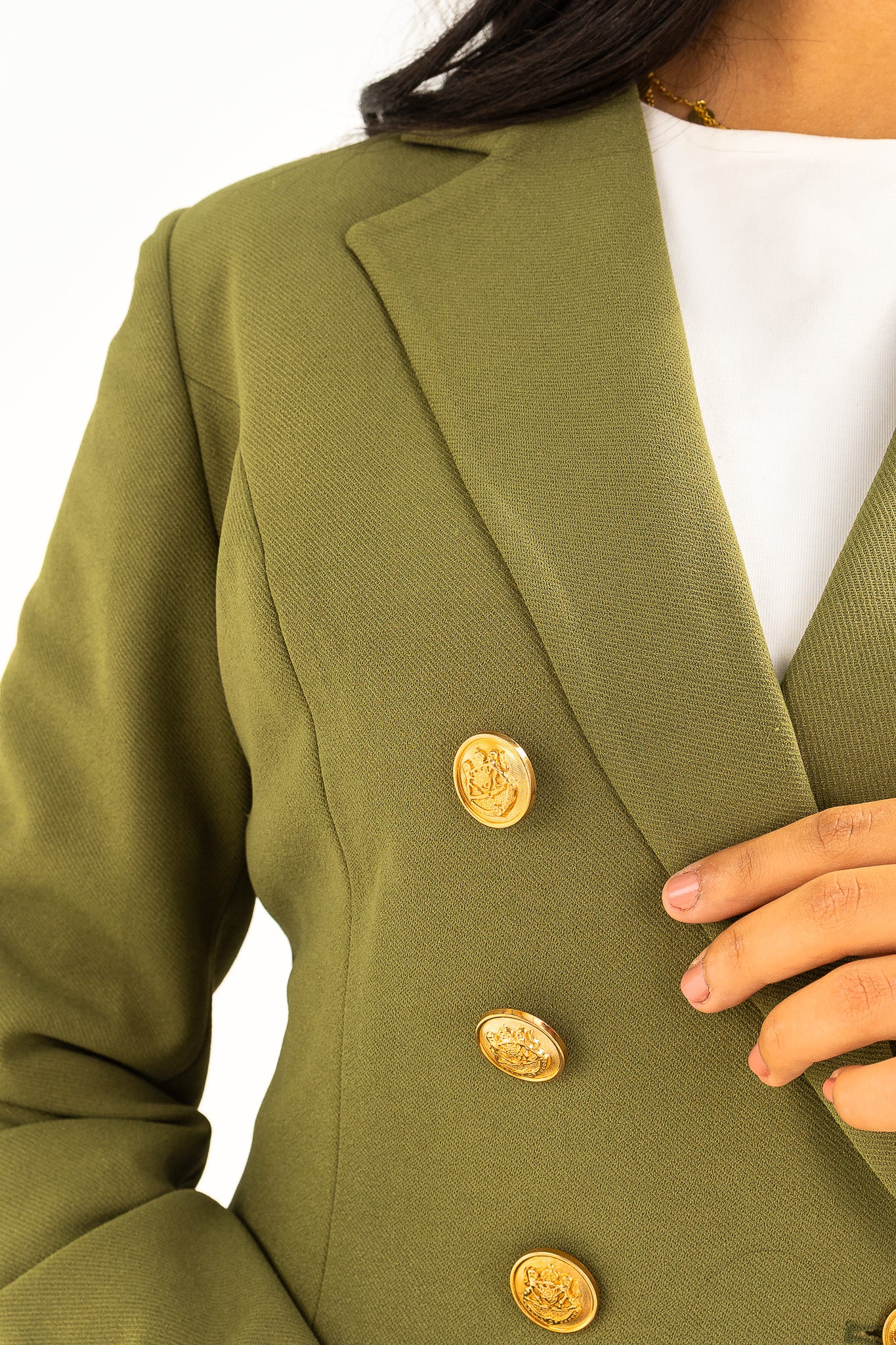 Olive Double  Breasted blazer