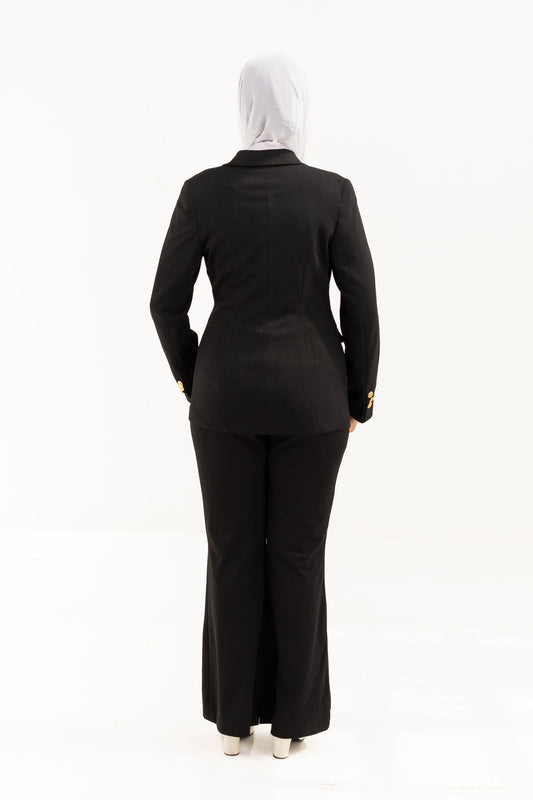 Black Suit with gold button