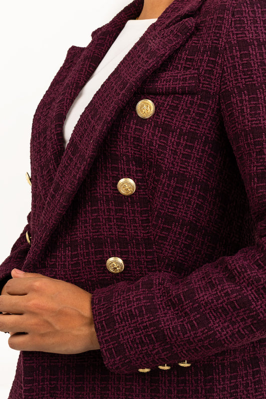 Textured Dark Purple Blazer