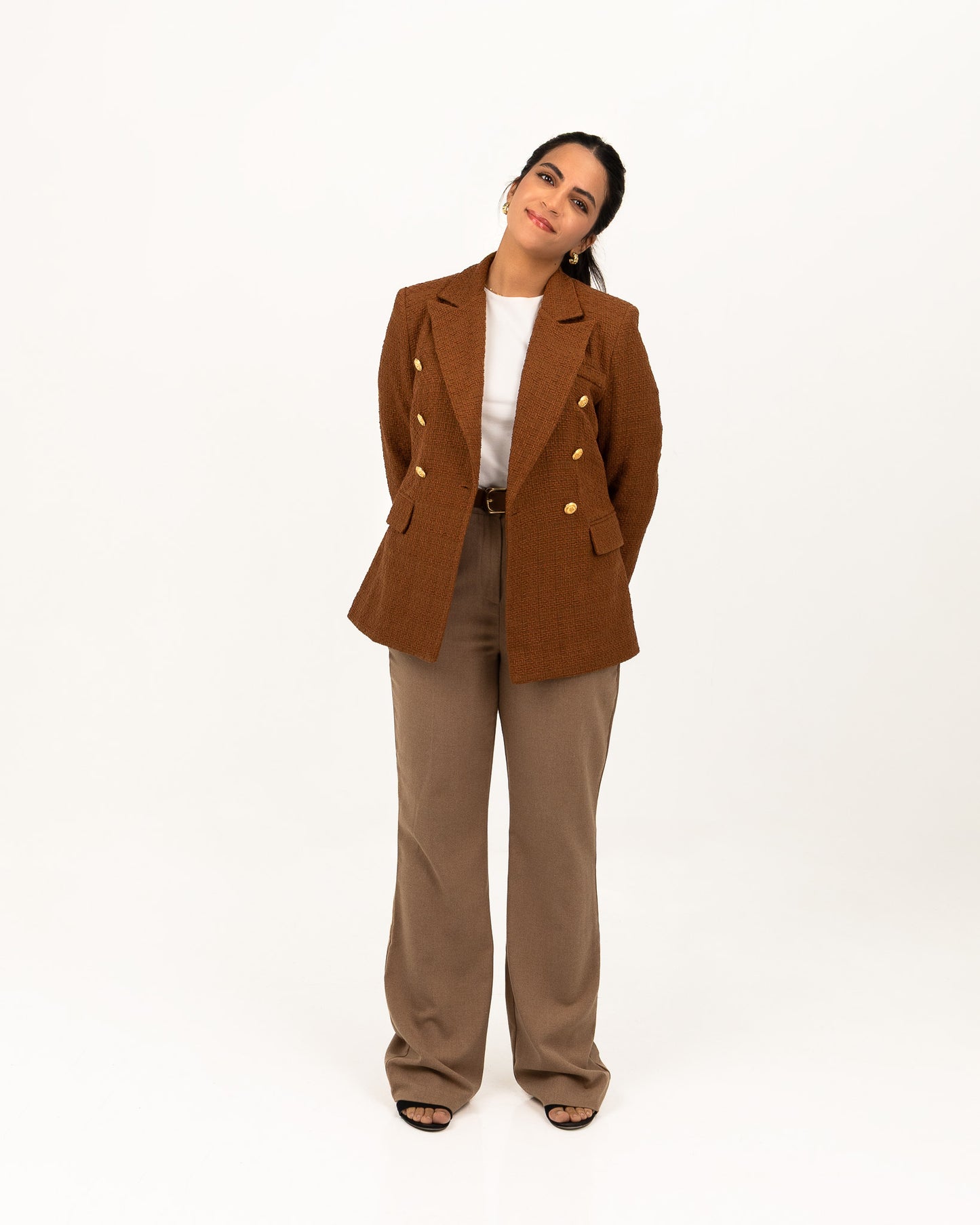 Textured Camel Blazer