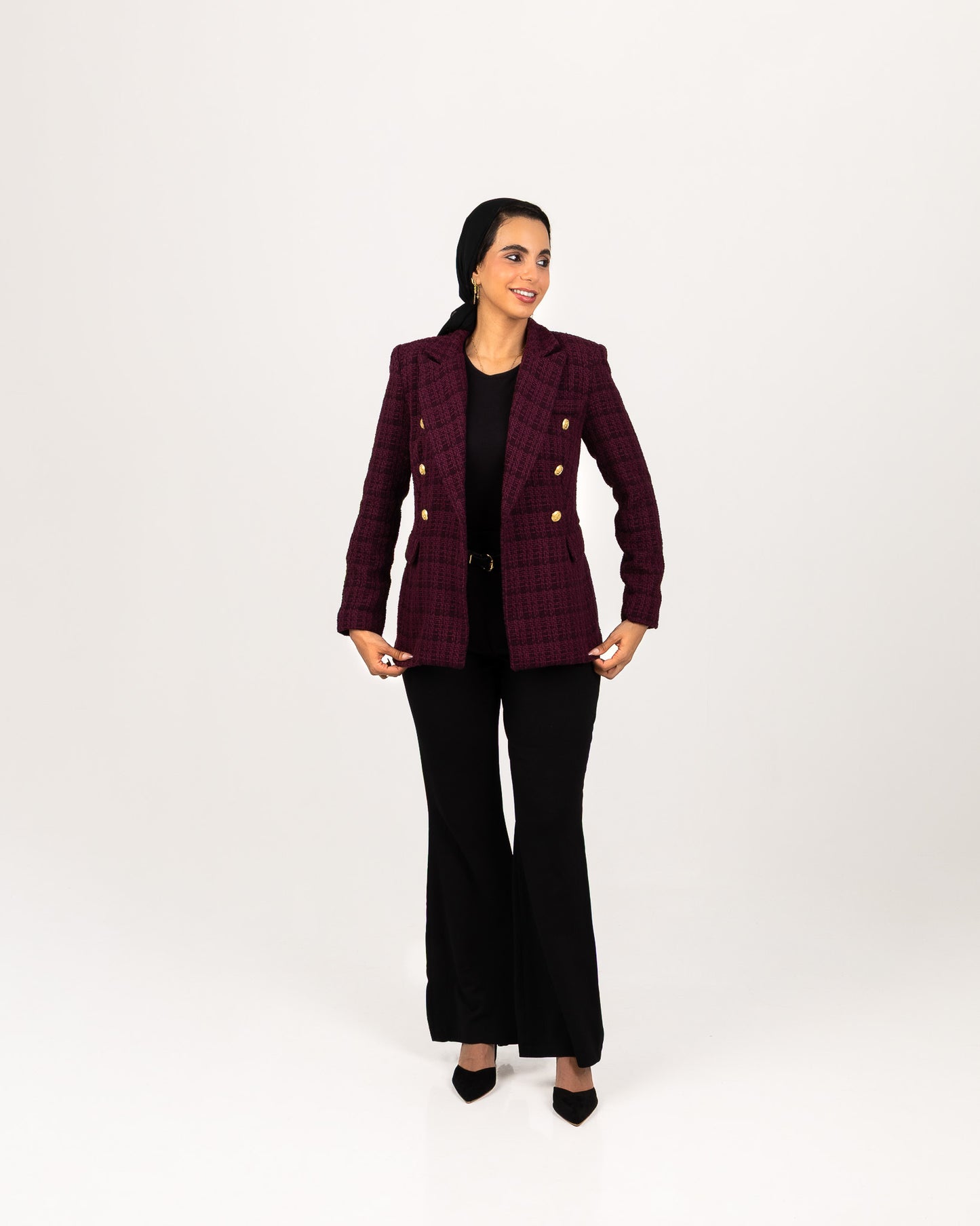 Textured Dark Purple Blazer