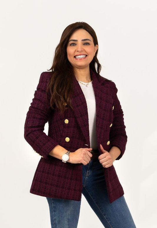 Textured Dark Purple Blazer