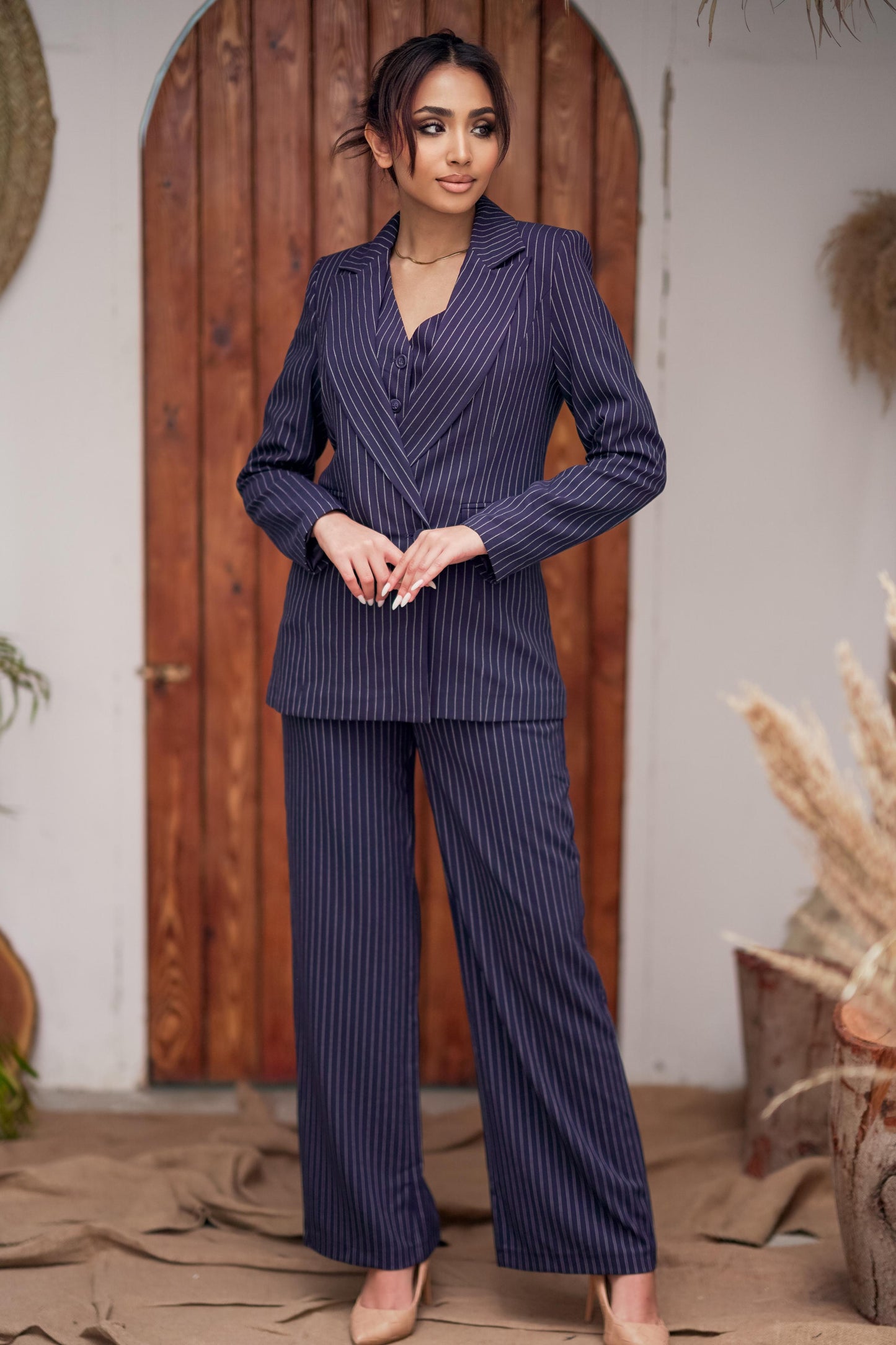 Navy Blue Stripped Blazer