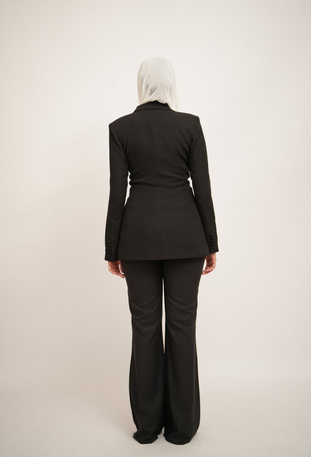 Black Blazer With Front ribbon