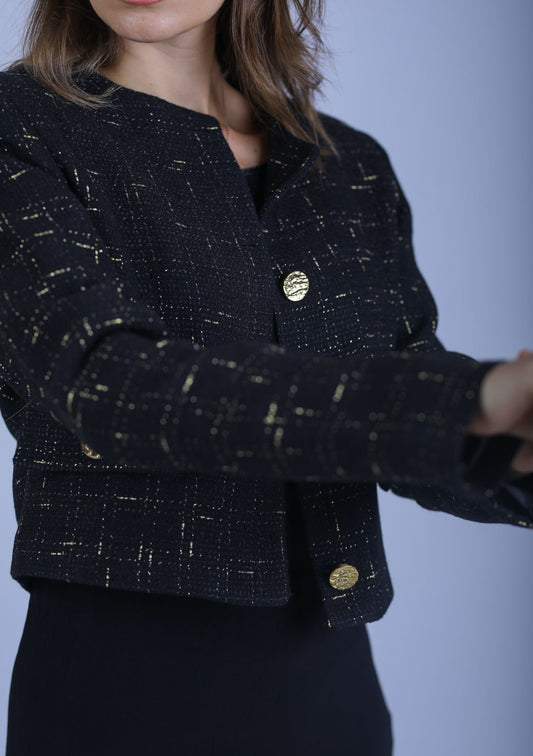 Cropped black*gold blazer