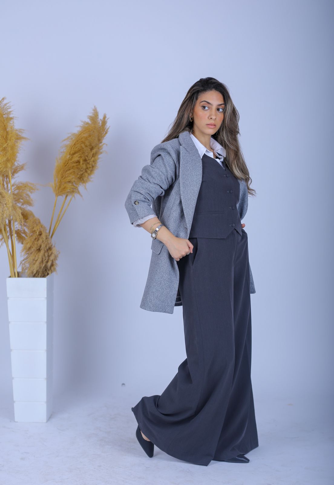 Oversized Wide leg Grey Pant