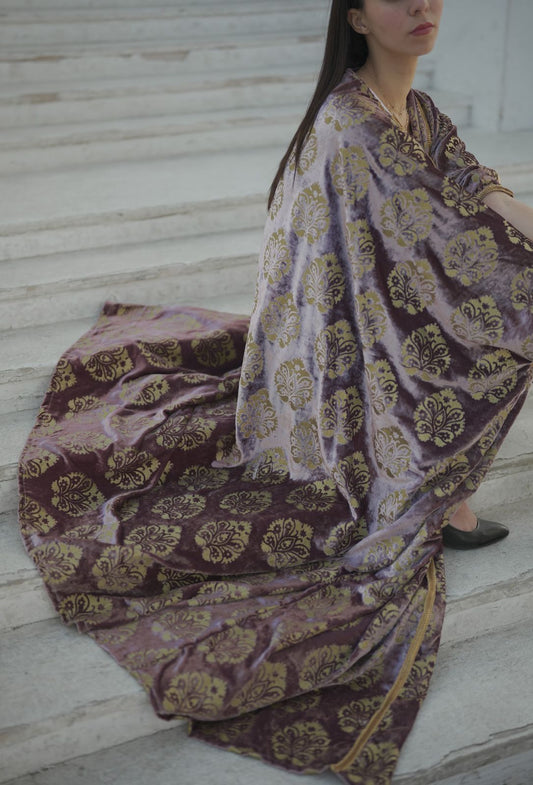 Purple Velvet Abaya