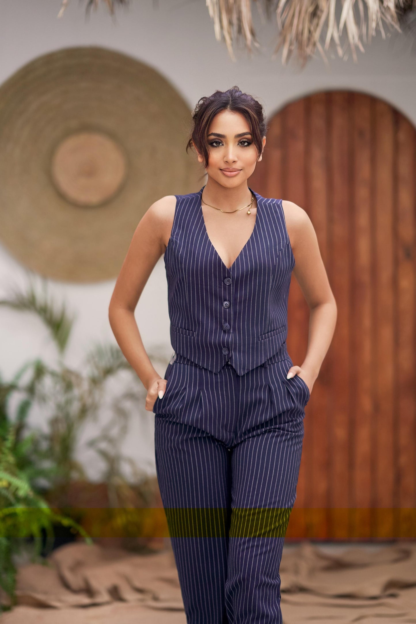 Navy Stripped Suit