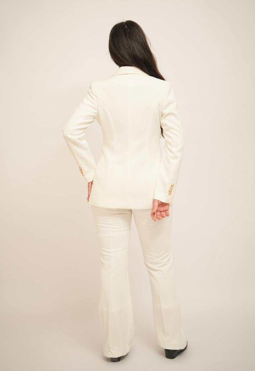 White Double Breasted Blazer