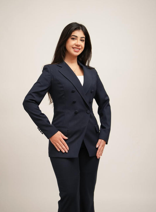 Navy Blue Double Breasted Blazer