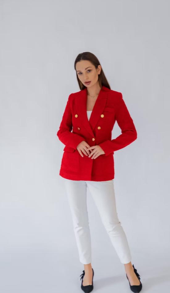 Chery red blazer