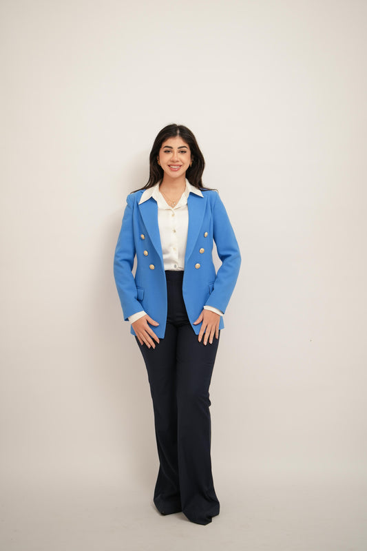 Nile Blue Double Breasted Blazer